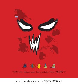 Hand drawn Halloween poster - vector 