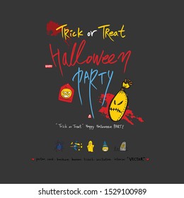 Hand drawn Halloween poster - vector 