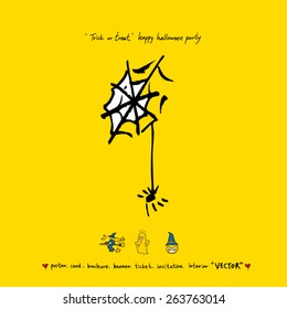 Hand drawn Halloween poster - vector