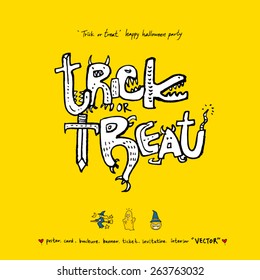 Hand drawn Halloween poster - vector