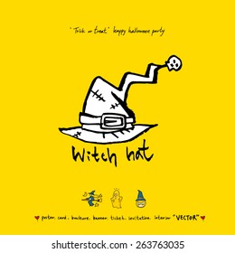 Hand drawn Halloween poster - vector