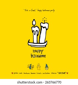 Hand drawn Halloween poster - vector