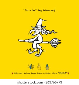 Hand drawn Halloween poster - vector