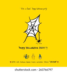 Hand drawn Halloween poster - vector