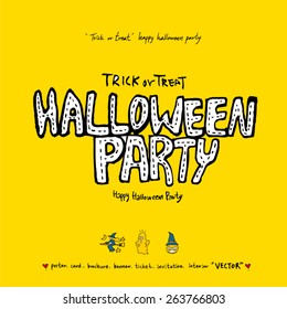 Hand drawn Halloween poster - vector