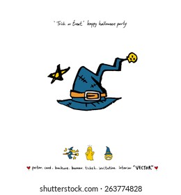 Hand drawn Halloween poster - vector 