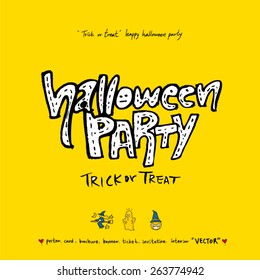 Hand drawn Halloween poster - vector 