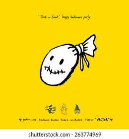 Hand drawn Halloween poster - vector 