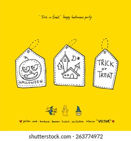 Hand drawn Halloween poster - vector 