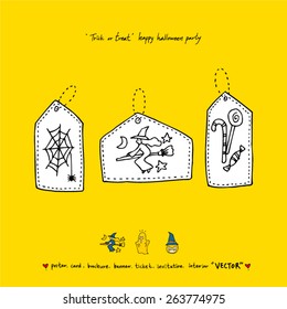 Hand drawn Halloween poster - vector 