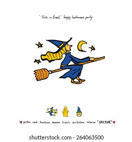 Hand drawn Halloween poster - vector