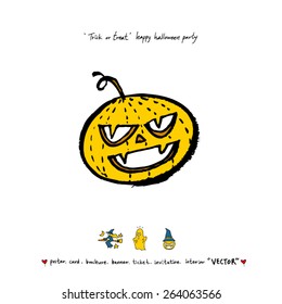Hand drawn Halloween poster - vector