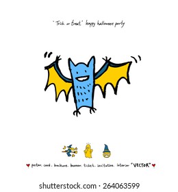 Hand drawn Halloween poster - vector