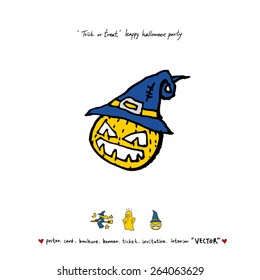 Hand drawn Halloween poster - vector