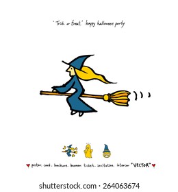 Hand drawn Halloween poster - vector