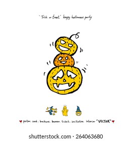 Hand drawn Halloween poster - vector