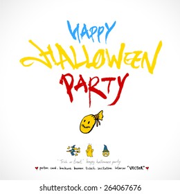 Hand drawn Halloween poster - vector