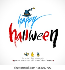 Hand drawn Halloween poster - vector