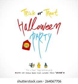 Hand drawn Halloween poster - vector
