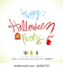 Hand drawn Halloween poster - vector