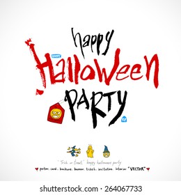 Hand drawn Halloween poster - vector