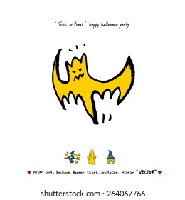 Hand drawn Halloween poster - vector