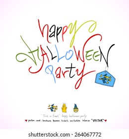Hand drawn Halloween poster - vector