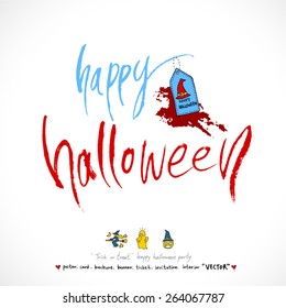 Hand drawn Halloween poster - vector