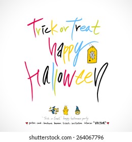 Hand drawn Halloween poster - vector