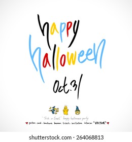 Hand drawn Halloween poster - vector