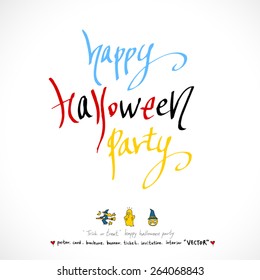 Hand drawn Halloween poster - vector