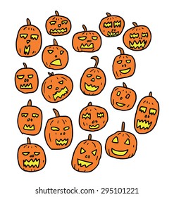 hand drawn Halloween pumpkin 