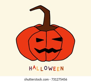 Hand drawn of Halloween pumpkin.