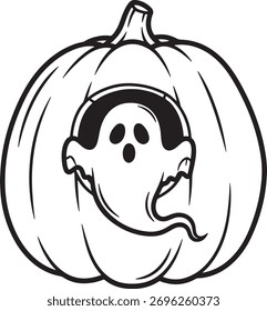 Hand Drawn Halloween Pumpkin and Ghost Bundle
