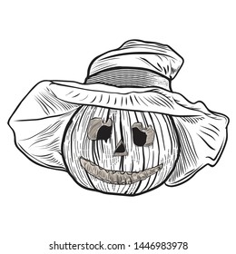 Hand drawn halloween pumpkin illustration