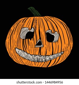 Hand drawn halloween pumpkin illustration