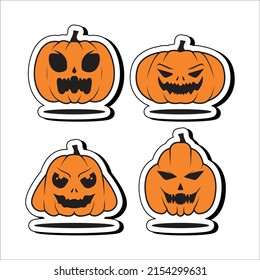 hand drawn halloween pumpkin set
