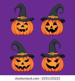 Hand drawn Halloween pumpkin vector illustration