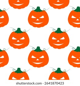Hand Drawn Halloween Pumpkins, Jack o Lantern Seamless Pattern Halloween Backdrop or Wallpaper idea