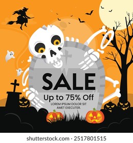 Hand drawn Halloween sale illustration