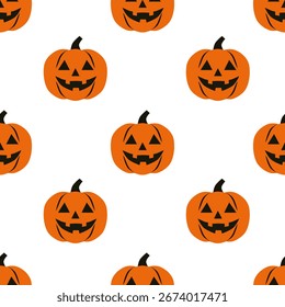 Padrão sem emenda de halloween desenhado à mão com abóboras, design elements.Autumn padrão para convites, cartões, impressão, papel de presente, fabricação, têxtil, tecido, papéis de parede