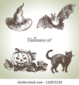 Hand drawn halloween set