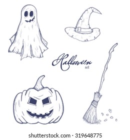 Hand drawn halloween set