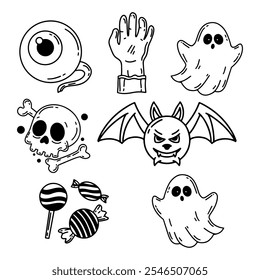 hand drawn halloween set eps10