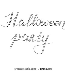 Hand Drawn Halloween Set. Lettering. Halloween Party.