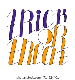 Hand Drawn Halloween Set. Lettering. Trick or treat.