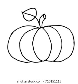 Hand Drawn Halloween Set. Pumpkin.