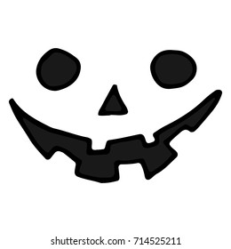 Hand Drawn Halloween Set. Scary face.