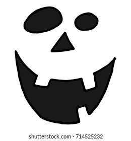 Hand Drawn Halloween Set. Scary face.