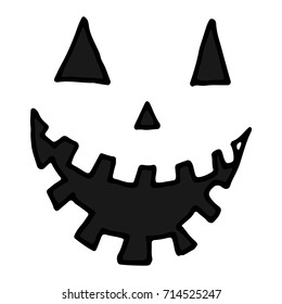 Hand Drawn Halloween Set. Scary face.
